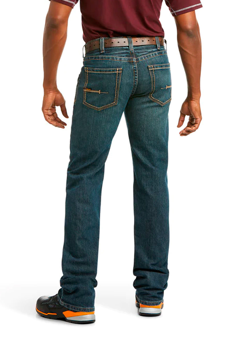 Ariat Rebar M5 (Mens) 10016222 - Slim DuraStretch Edge Stackable Straight Leg Jeans (Dark Wash)