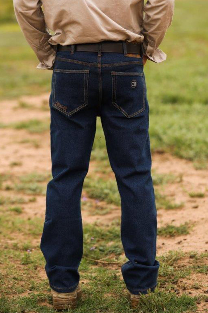 Crowbar 222 (Mens) 14oz Stretch Regular Fit Jeans (Dark Wash) - 5% Off - Chainsaw Mates Rates
