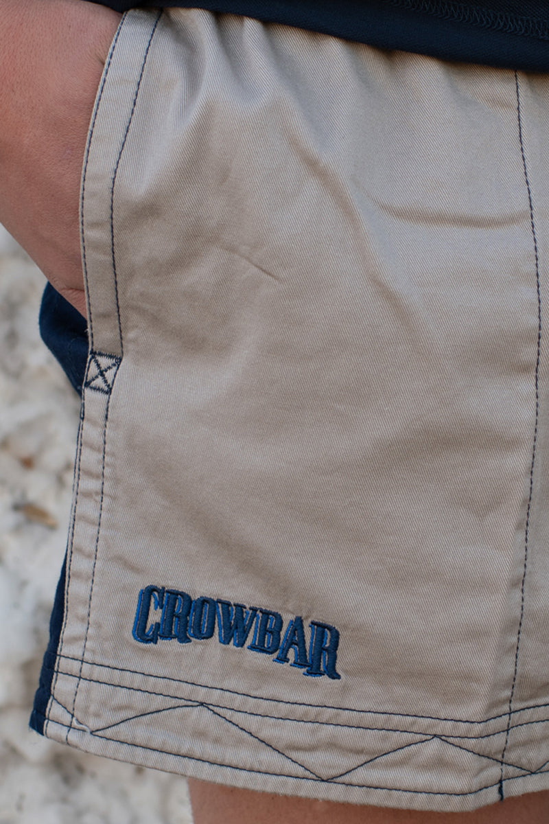 Andy (Mens) Harlequin Drill Short (Clay | Navy) - 5% Off - Chainsaw Mates Rates