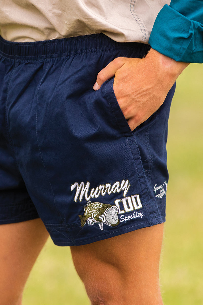 Andy Shorts Grown Here (Mens) Drill Short (French-Navy | Murray Cod)