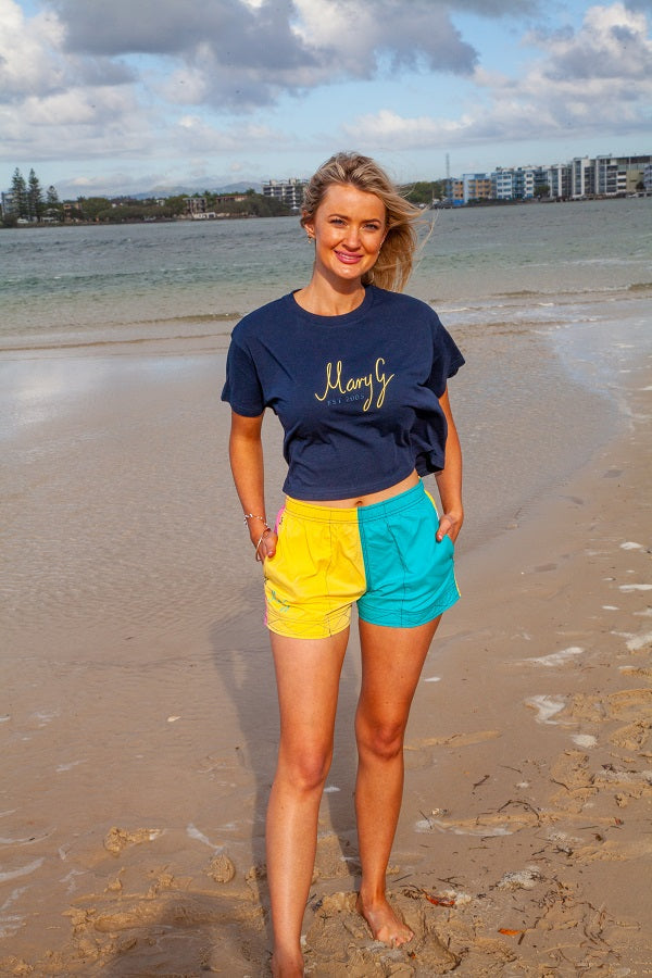 MaryG (Womens) Crop Top (Navy)