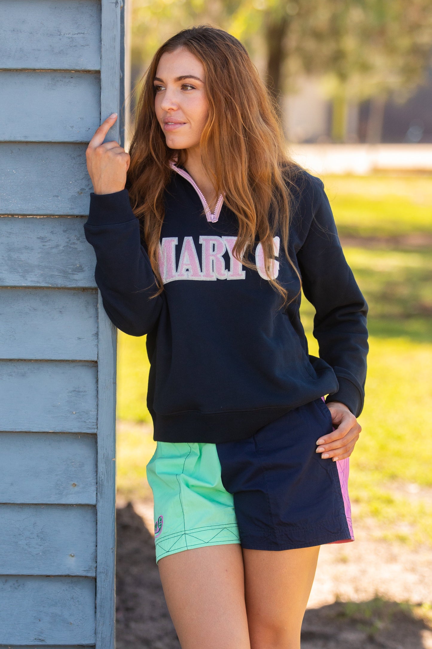MaryG  Classic Australian Cotton  Spearmint | French Navy | Neon Pink Short