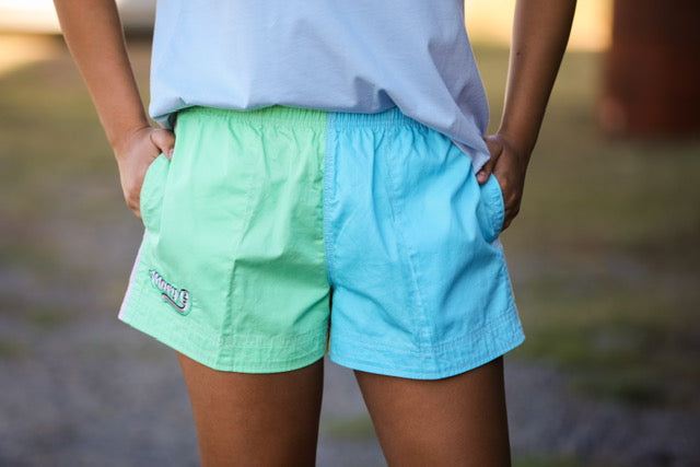 MaryG - Old School Harlequin Spearmint | Sky Blue | Yellow | Pale Pink Short
