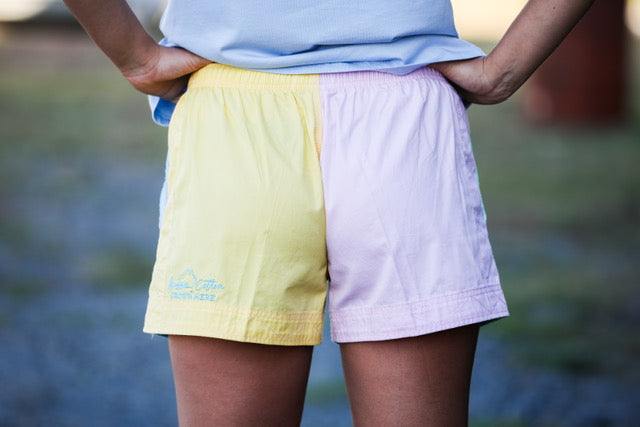 MaryG - Old School Harlequin Spearmint | Sky Blue | Yellow | Pale Pink Short