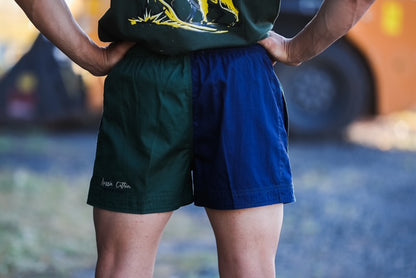 Pauly (Mens) Harlequin Drill Short Heritage Green | French Navy