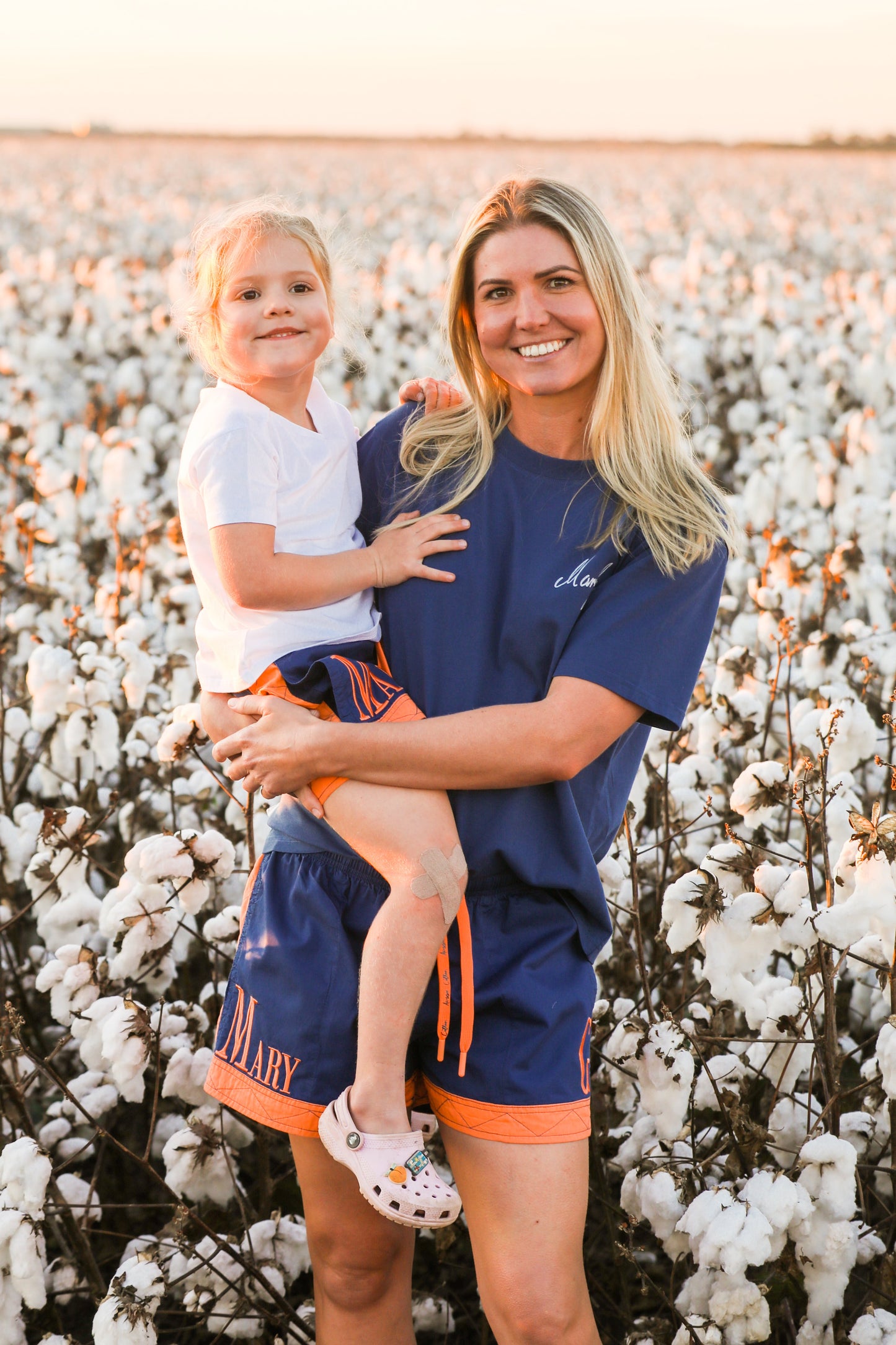 Mary G Old School Australian Cotton Denim | Peach Panel Short