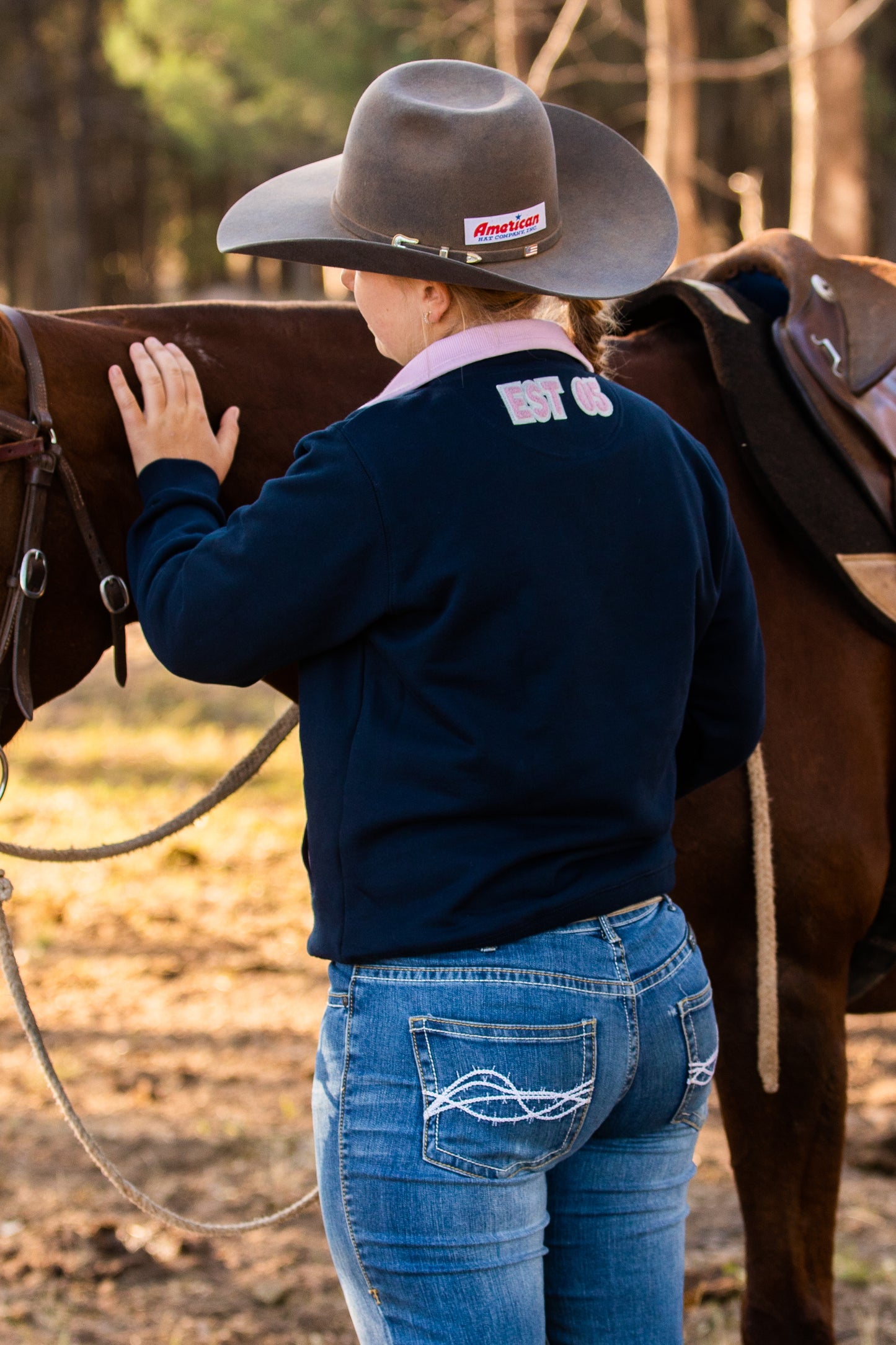 MaryG 1/2 Zip Closed Jumper - French Navy-Pale Pink