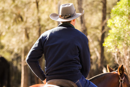 Crowbar 1/2 Zip Closed Jumper - French Navy-Heritage Green