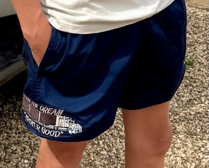 Andy (Mens) Drill Short - Road Train "Proper Good" (French-Navy)