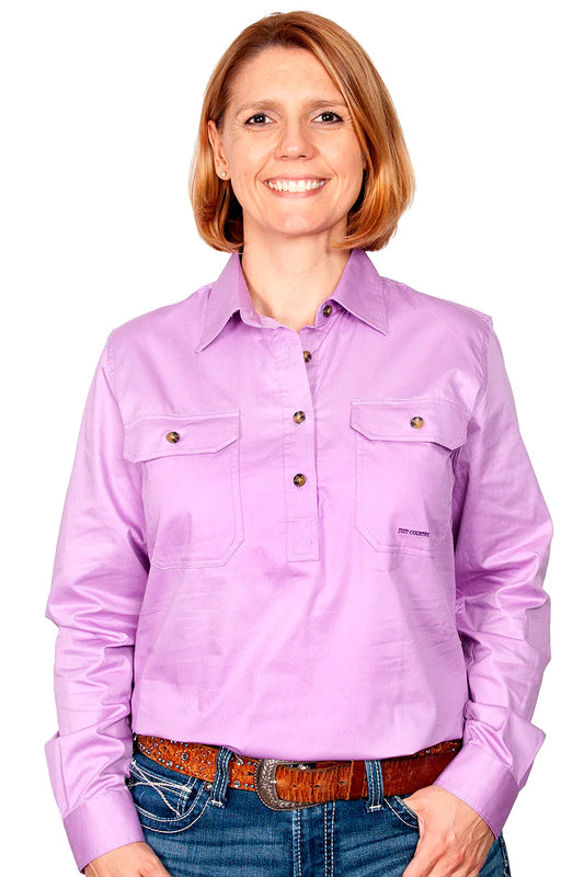 Just Country (Womens) 50505 - Closed Front Long Sleeve Shirt (Orchid)