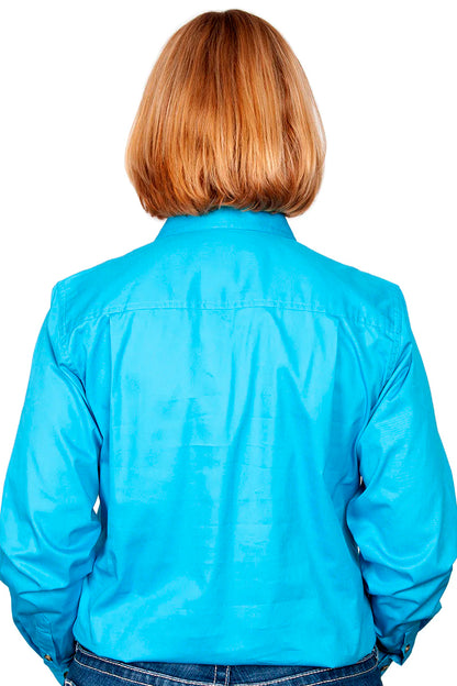 Just Country (Womens) 50505 - Closed Front Long Sleeve Shirt (Sky)