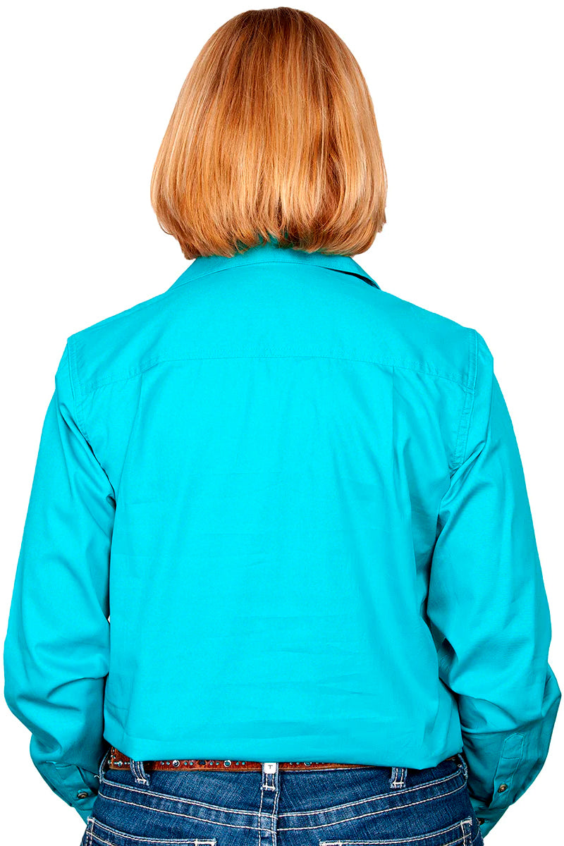 Just Country (Womens) 50505 - Closed Front Long Sleeve Shirt (Turquoise)