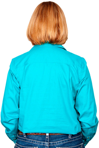Just Country (Womens) 50505 - Closed Front Long Sleeve Shirt (Turquoise)