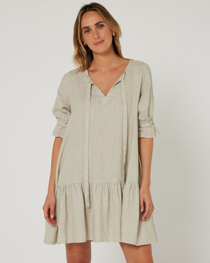 Tilly Linen 3/4 Sleeve Dress