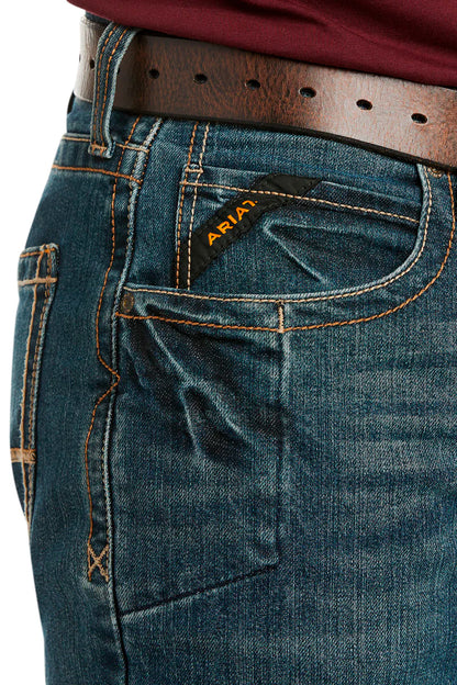 Ariat Rebar M5 (Mens) 10016222 - Slim DuraStretch Edge Stackable Straight Leg Jeans (Dark Wash)