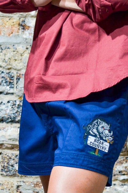 Crowbar Andy "Boar Country" Shorts - French Navy