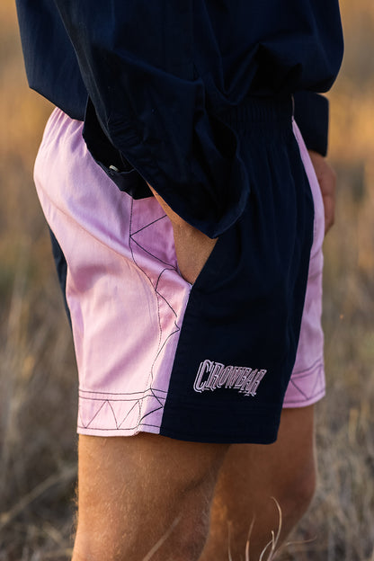 Andy (Mens) Harlequin Drill Short (Navy | Dusty)