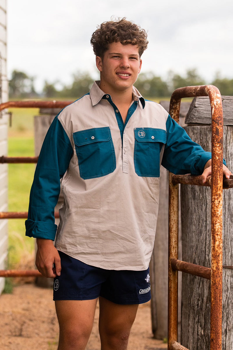 Crowbar - Chill (Mens) - Closed Front Long Sleeve Harlequin Shirt (Clay | Diesel)