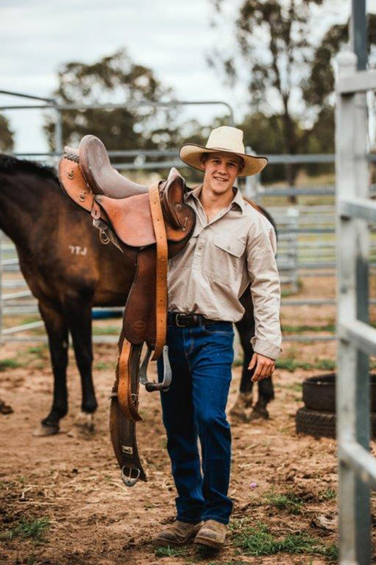 Crowbar 222 (Mens) 14oz Stretch Regular Fit Jeans (Dark Wash)