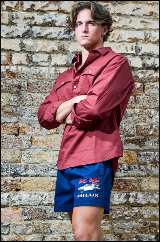 Crowbar Andy "Gone Bush" Shorts - French Navy