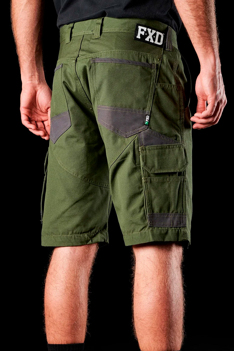 FXD WS1 (Mens) FX01136003 - Cotton Drill Cargo Shorts (Green) - 5% Off - Chainsaw Mates Rates
