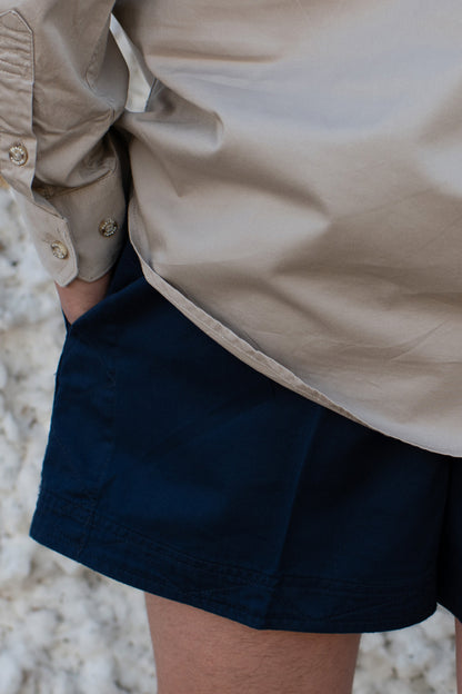 Andy (Mens) Drill Short (Navy)