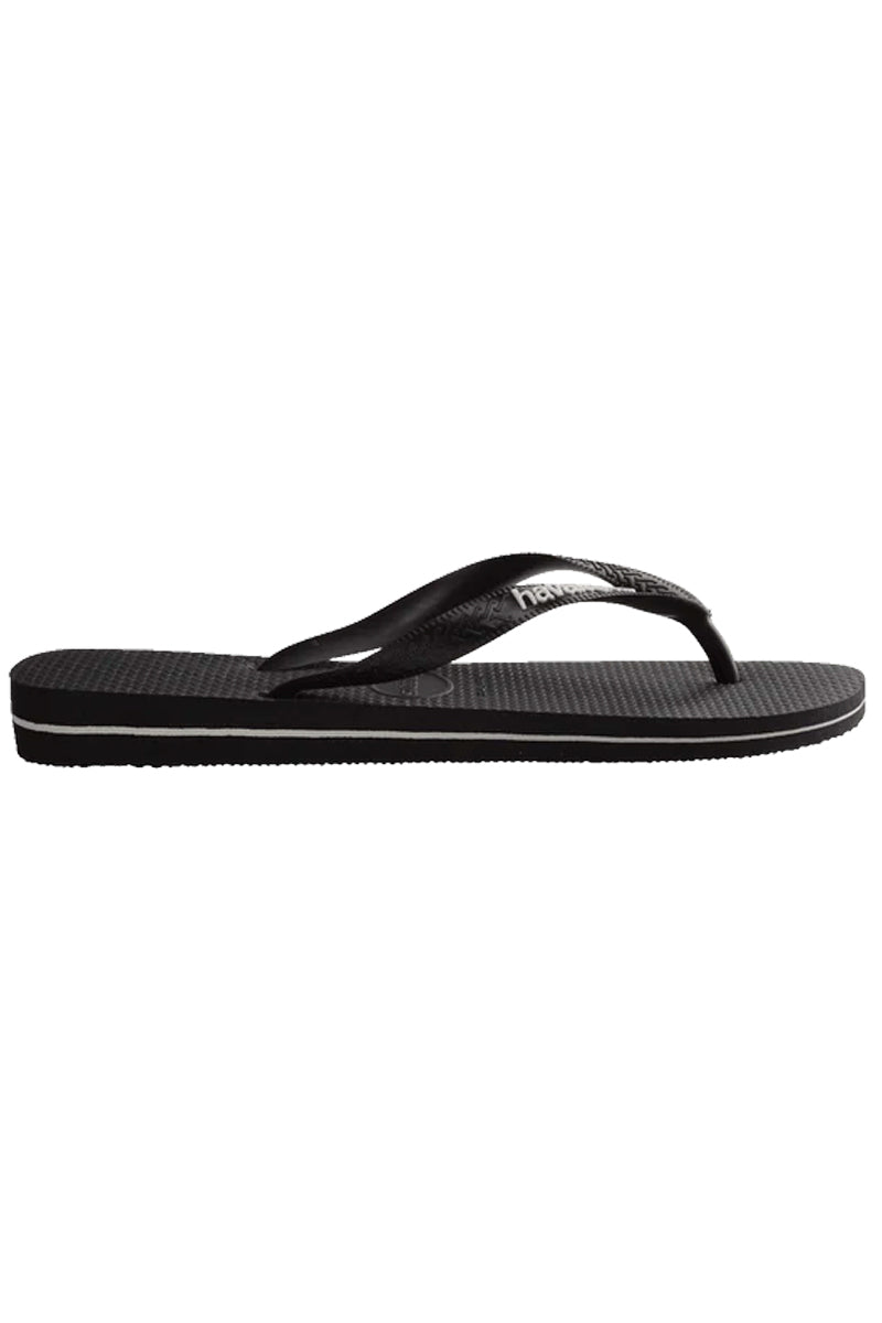 Havaianas (Mens) Rubber Logo Thongs (Black | Glacial White)