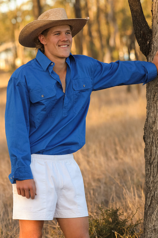 Harmsy (Mens) Drill Short (White)