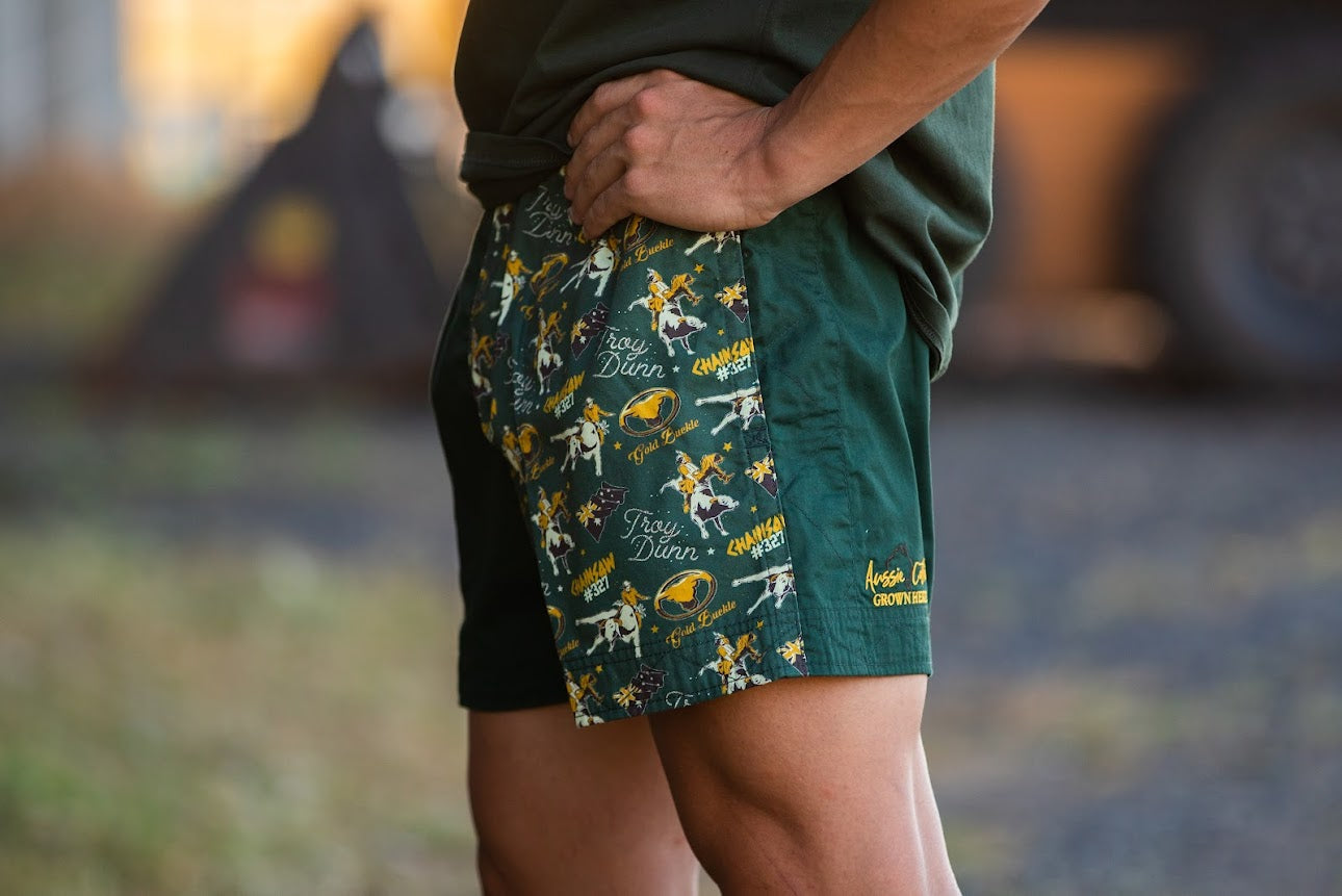 Pauly - Youth Harlequin -Australian Cotton - Heritage Green | Chainsaw Short