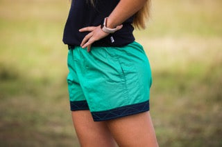 Mary G Old School Kelly Green - French Navy Panel short