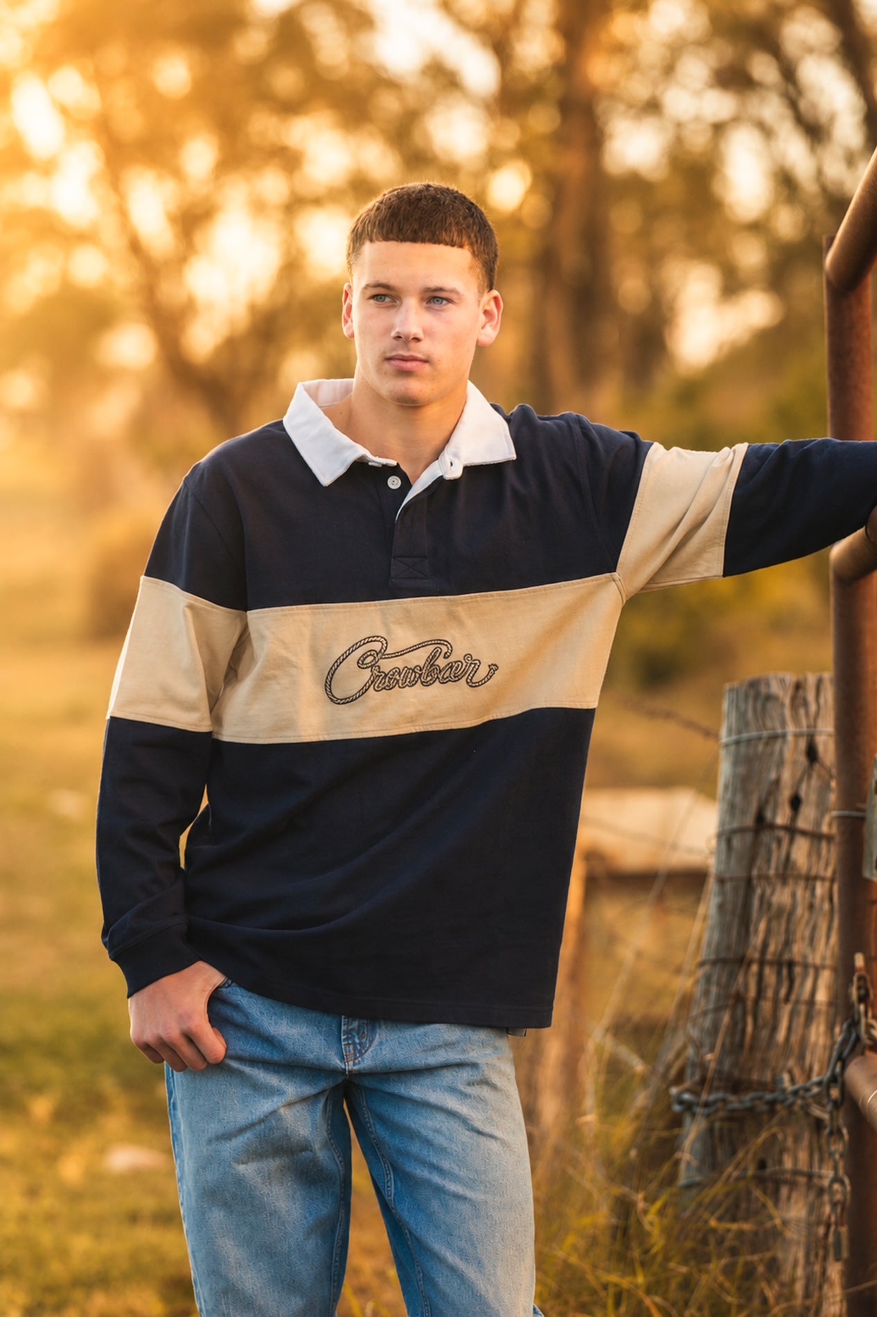 Crowbar Heritage Jersey Navy | Beige