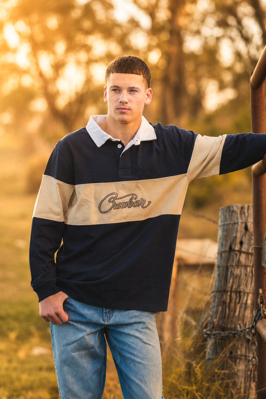 Crowbar Heritage Jersey Navy | Beige