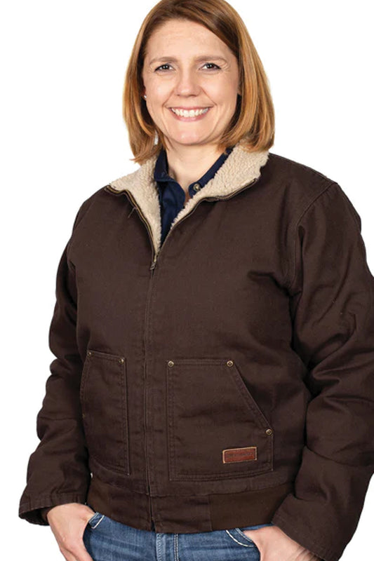 Just Country Diamantina Sherpa Jacket - Unisex - Chocolate