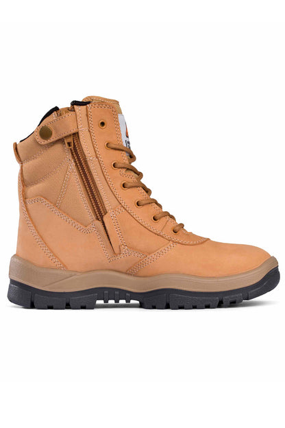 Mongrel (Mens) 251 - High Leg Zipsider Steel Toe Boot (Wheat)