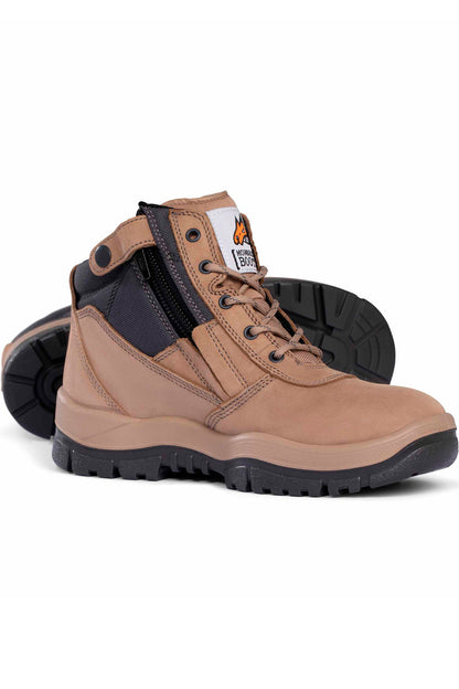 Mongrel (Mens) 261 - Zipsider Steel Toe Boot (Stone)
