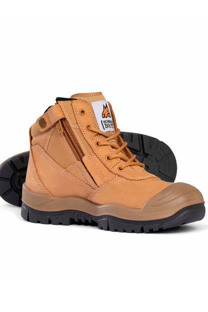 Mongrel (Mens) 461 - Zipsider Steel Toe Scuff Cap Boot (Wheat)