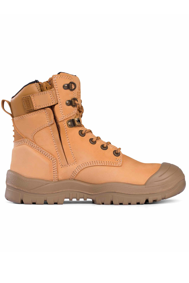 Mongrel (Mens) 561 - High Leg Zipsider Steel Toe Scuff Cap Boot (Wheat)