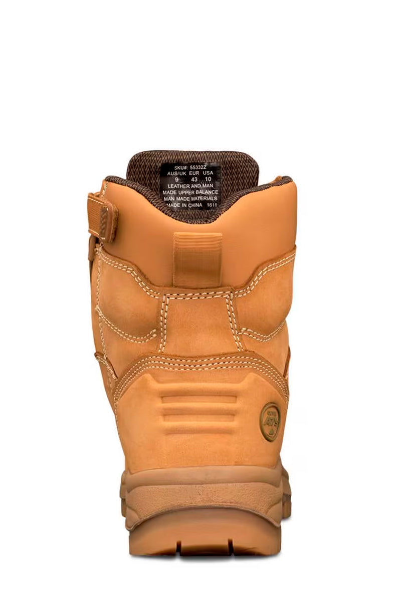 Oliver - 55332Z - 150mm - Lace up & Zip with Bump Cap Work Boot (Wheat)