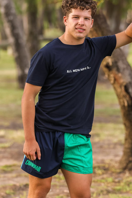 Pauly (Mens) Harlequin Drill Short (French Navy | Kelly Green | Electric Blue)