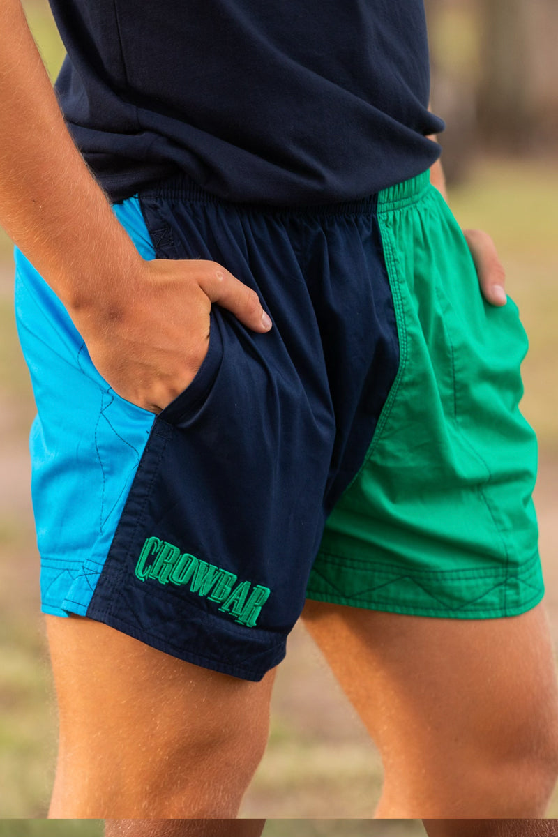 Pauly (Mens) Harlequin Drill Short (French Navy | Kelly Green | Electric Blue) 5% Off - Chainsaw Mates Rates