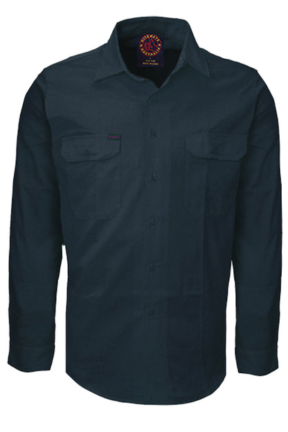 Ritemate (Mens) RM1000 - Open Front Long Sleeve Shirt (Bottle)