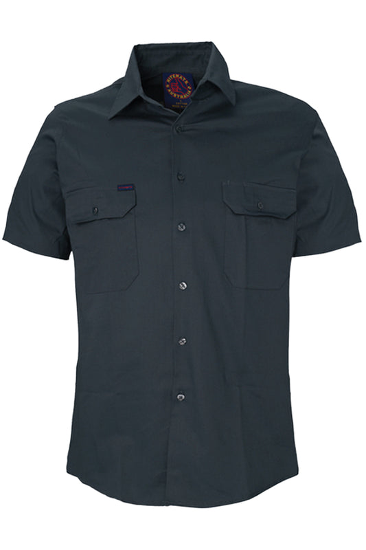 Ritemate (Mens) RM1000S - Open Front Short Sleeve Shirt (Bottle)