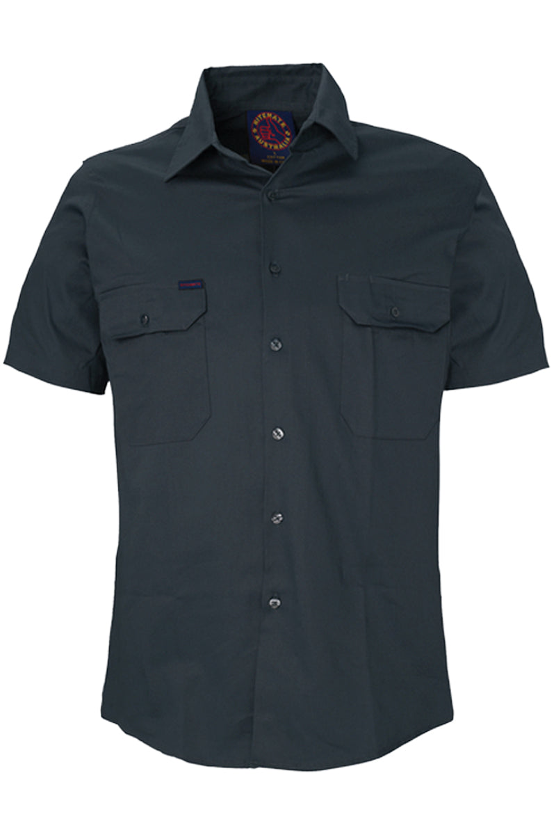 Ritemate (Mens) RM1000S - Closed Front Short Sleeve Shirt (Bottle) - 5% Off - Chainsaw Mates Rates