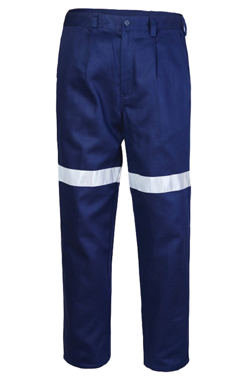 Ritemate (Mens) RM1002R Belt Loop Drill Trousers with 3M 8910 Reflective Tape (Navy)