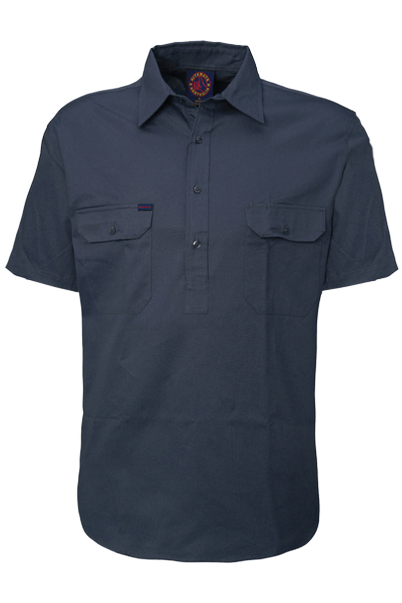 Ritemate (Mens) RM100CFS - Closed Front Short Sleeve Shirt (Bottle)