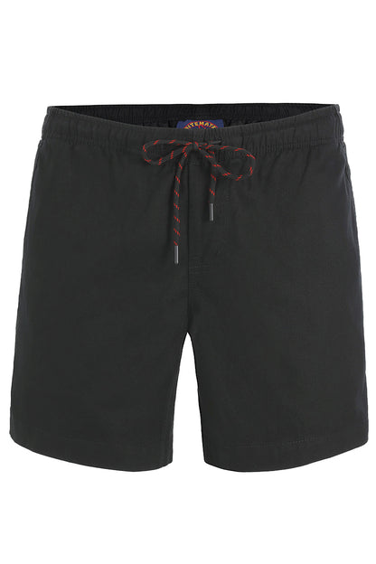 Ritemate (Unisex) RM1010 Light Weight Elastic Waist Utility Shorts (Black)