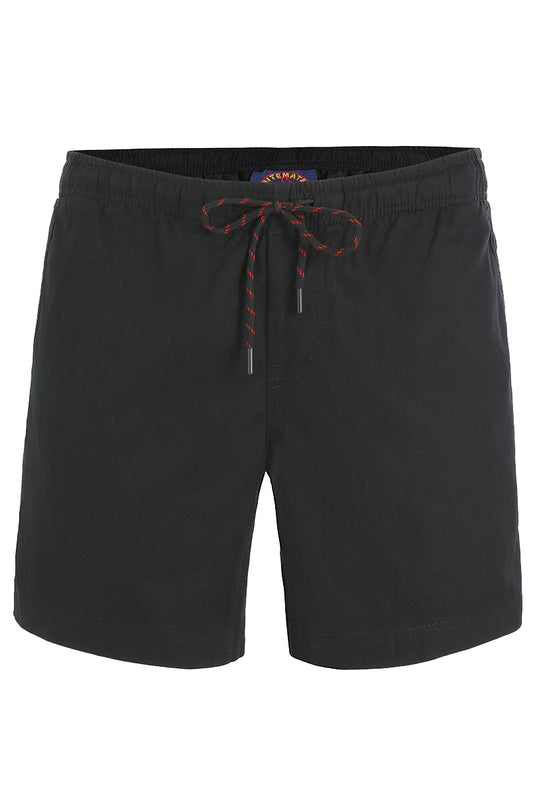 Ritemate (Unisex) RM1010 Light Weight Elastic Waist Utility Shorts (Black)