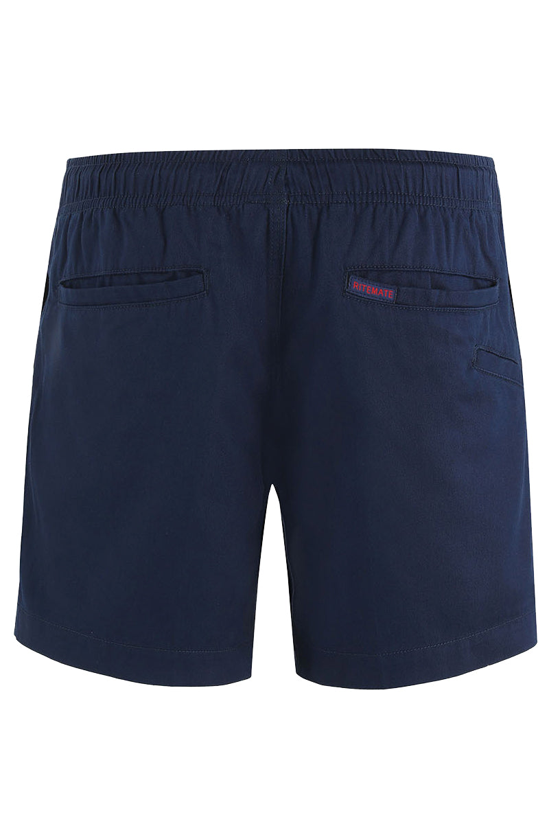 Ritemate (Unisex) RM1010 Light Weight Elastic Waist Utility Shorts (Navy)