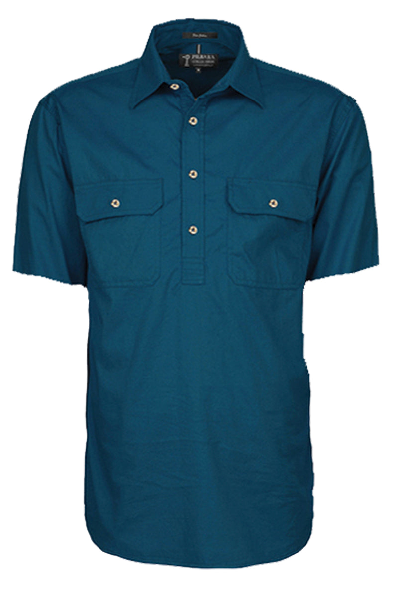 Pilbara (Mens) RM200CFS - Closed Front Short Sleeve Shirt (Diesel)