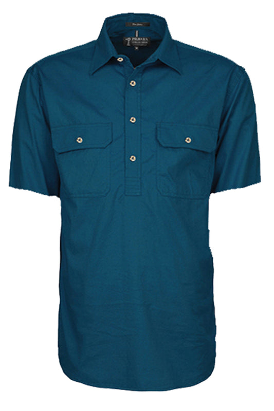 Pilbara (Mens) RM200CFS - Closed Front Short Sleeve Shirt (Diesel)